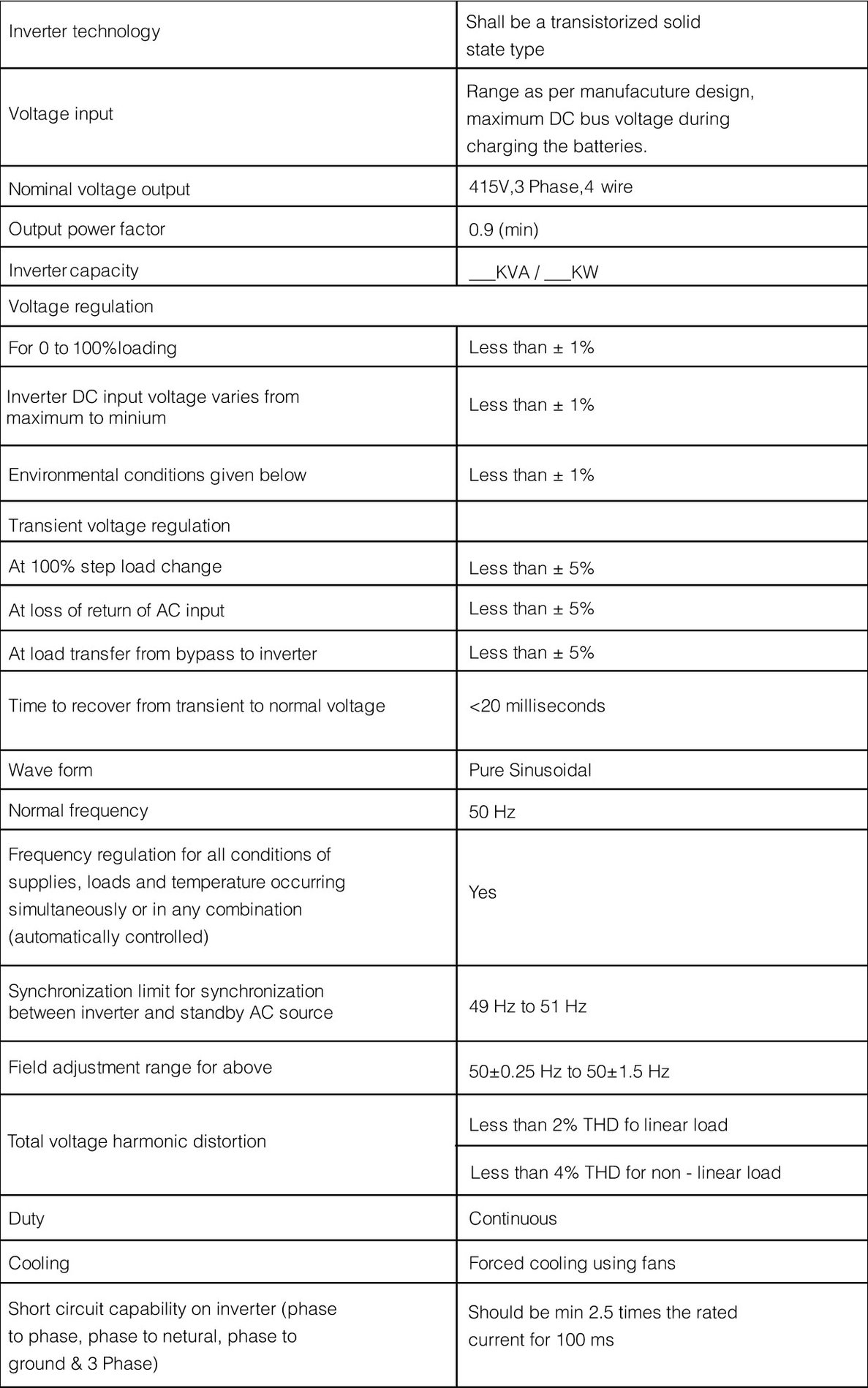 Guide to Tender Specification by Fuji Electric